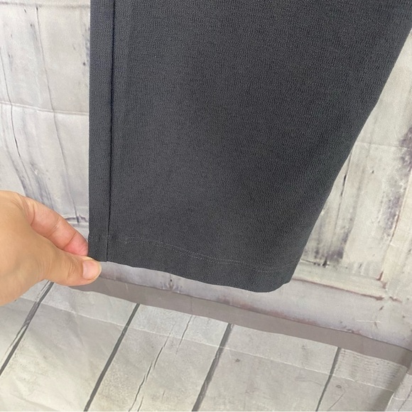 Eileen Fisher Small Gray Crepe Ankle Pants Elastic Waist Pull On 27.5" Inseam - Picture 4 of 10